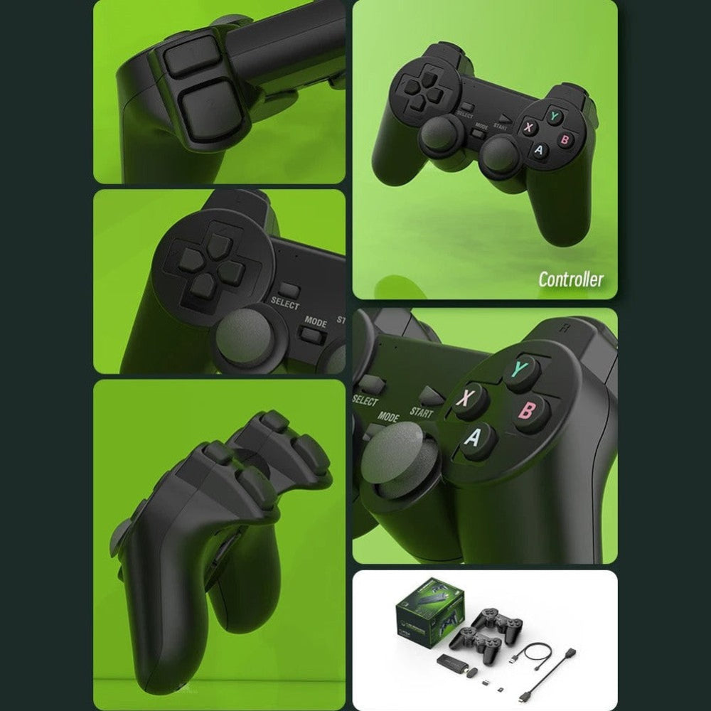 Retro Gaming Console 4K Plug Play Wireless Controllers