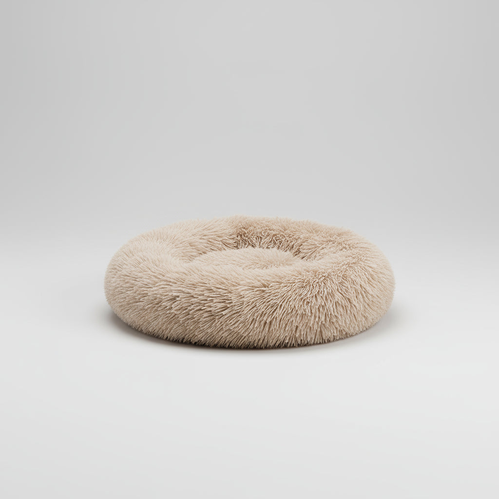 Pet Bed Calming Round Plush Washable Anti Anxiety