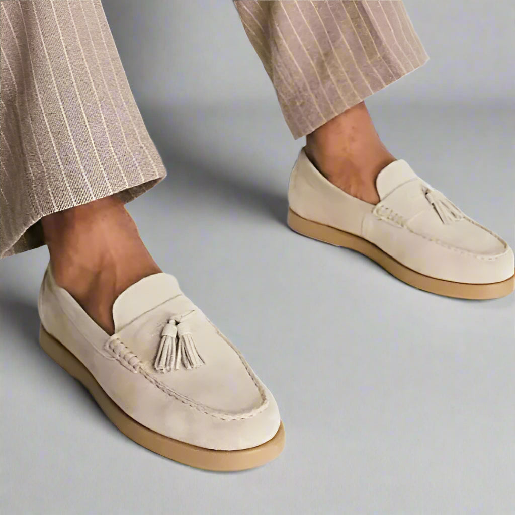 Men’s Suede Tassel Loafers Shoes | Barefoot Casual Fit