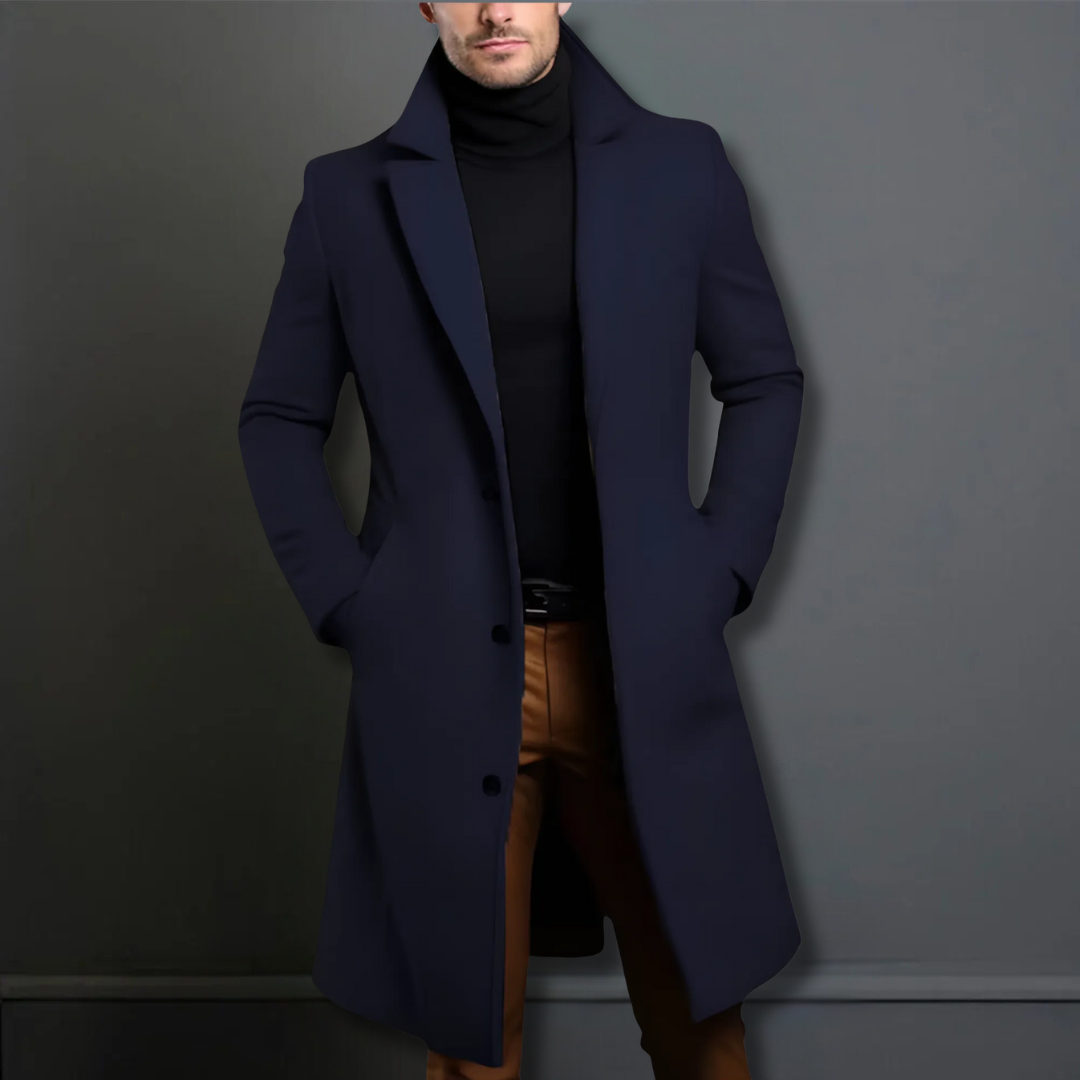 Men's long trench overcoat | Formal winter coat