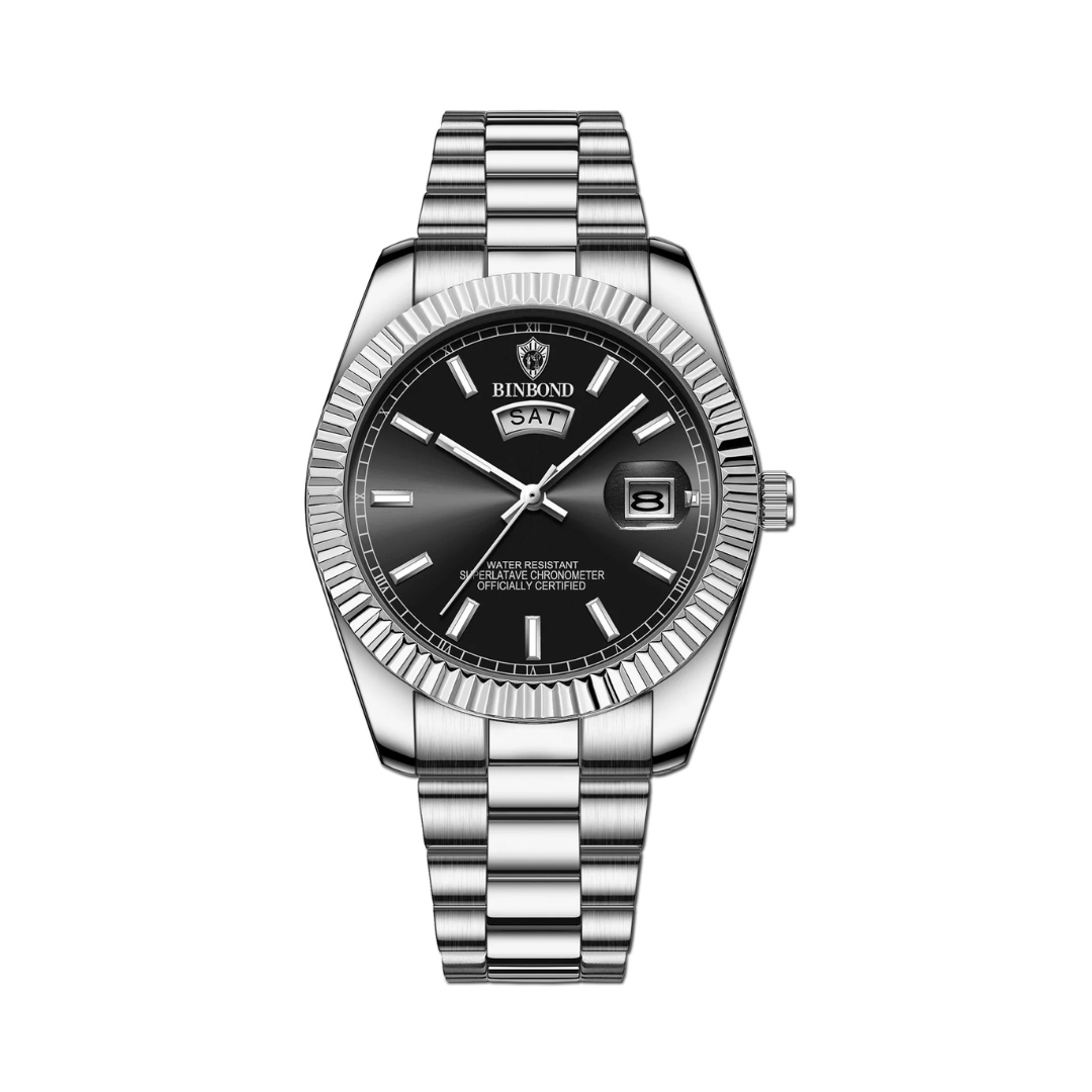 Men’s Luxury Stainless Steel Analog Watch | Automatic Date Display