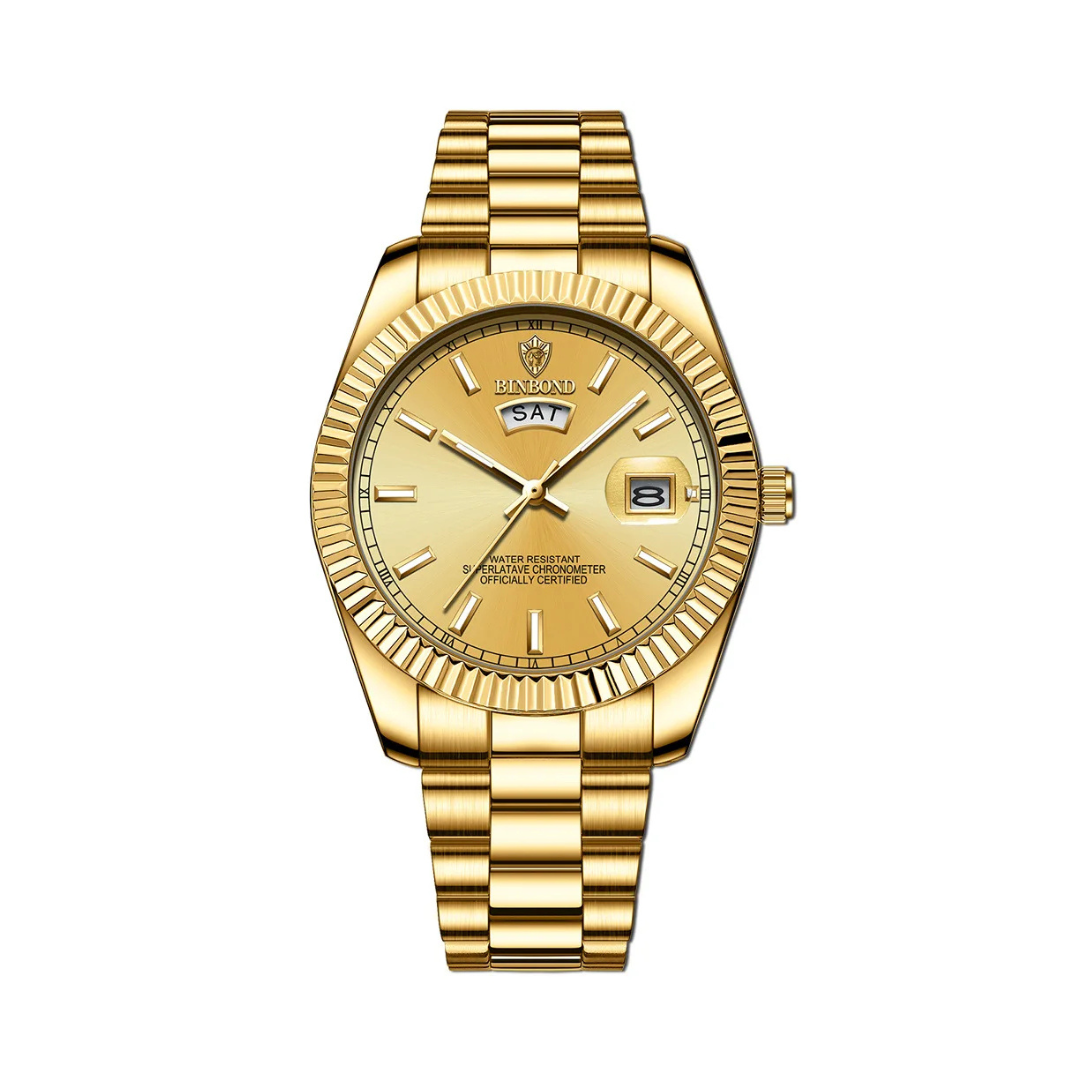 Men’s Luxury Stainless Steel Analog Watch | Automatic Date Display