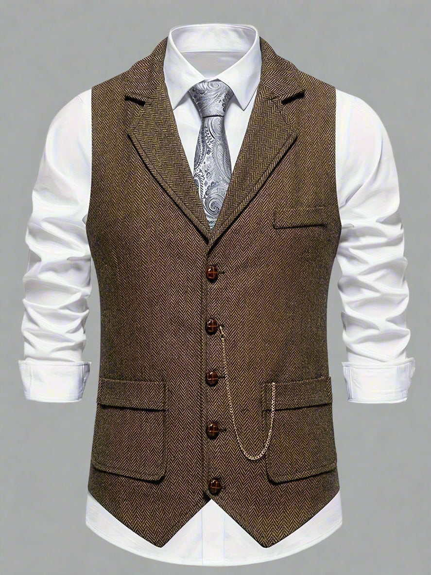 Men’s Slim Fit Vintage Waistcoat | Tweed Formal Vest