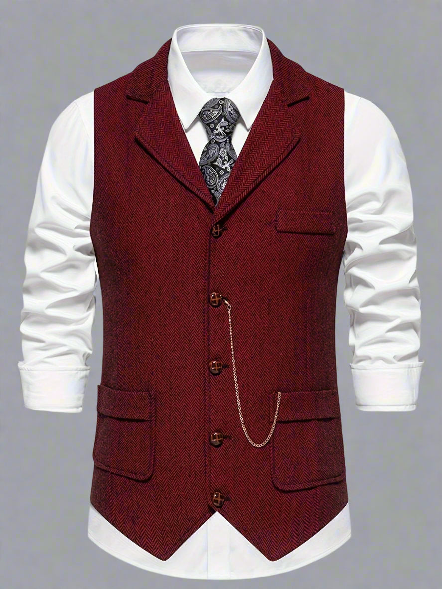 Men’s Slim Fit Vintage Waistcoat | Tweed Formal Vest