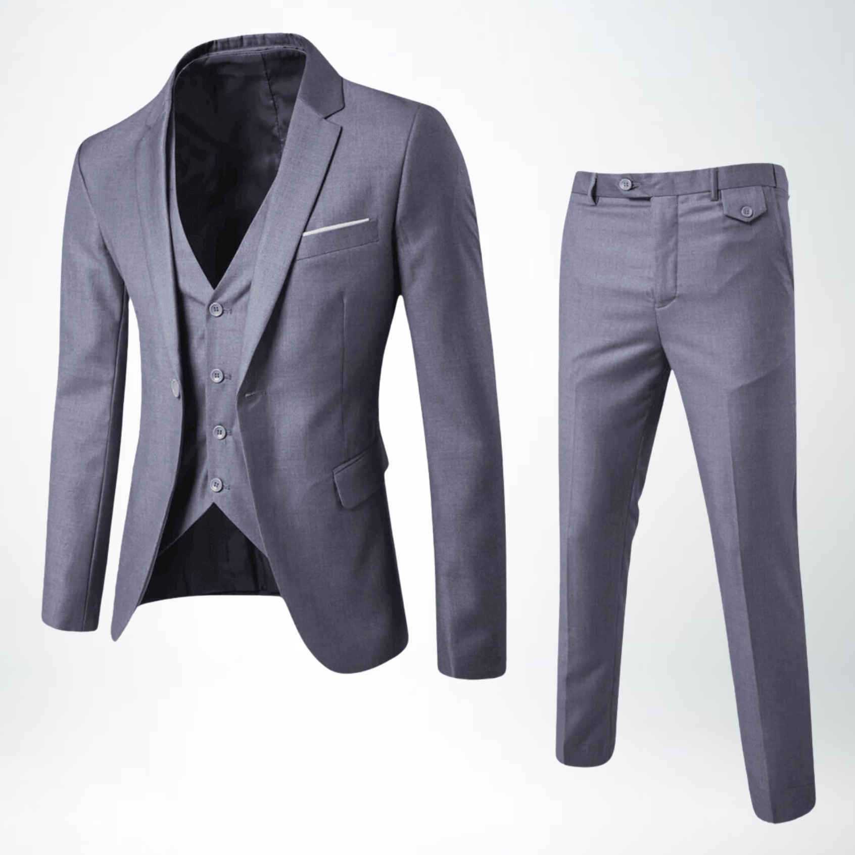 Men's Formal Two Piece Suit Set | Slim Fit Pants and Top