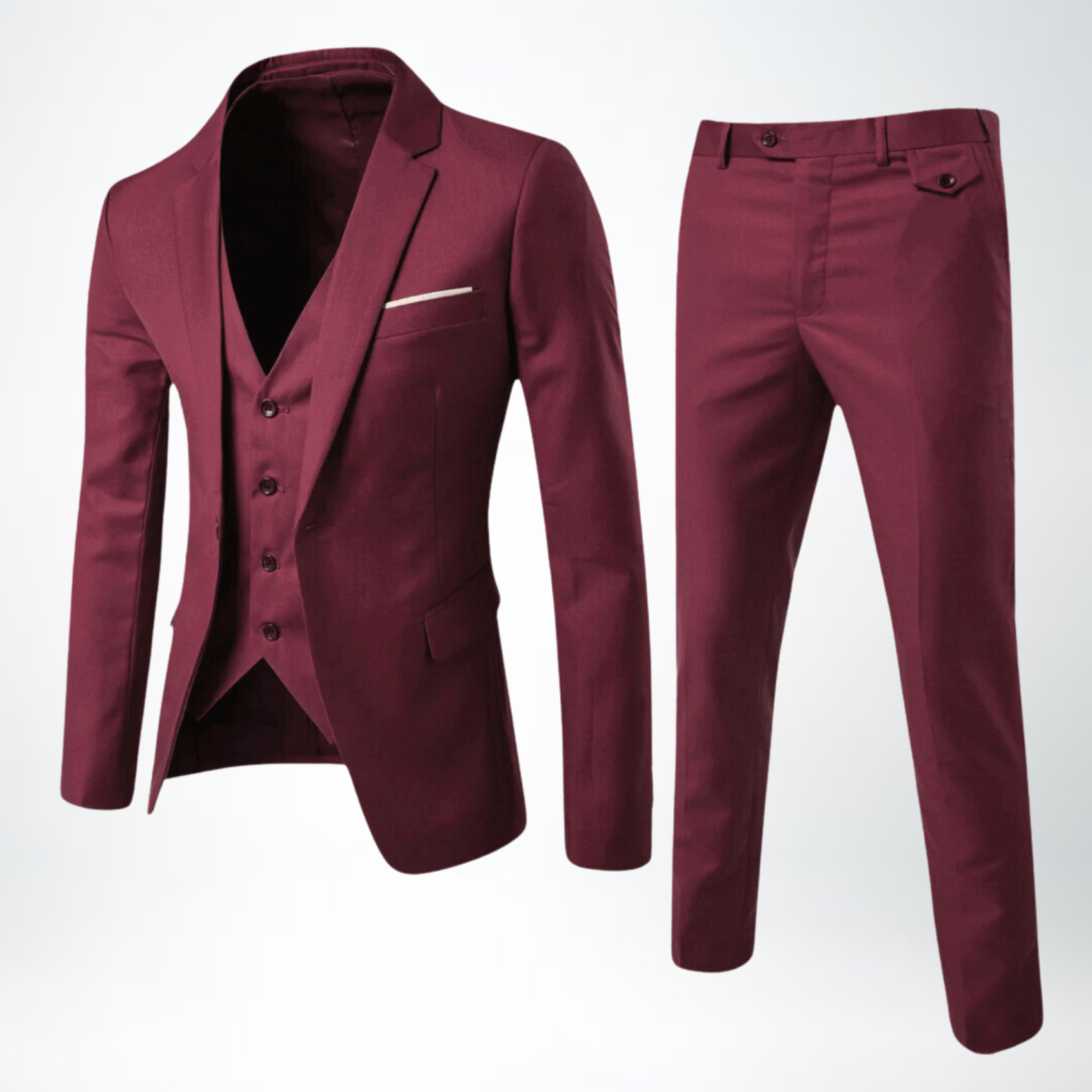 Men's Formal Two Piece Suit Set | Slim Fit Pants and Top