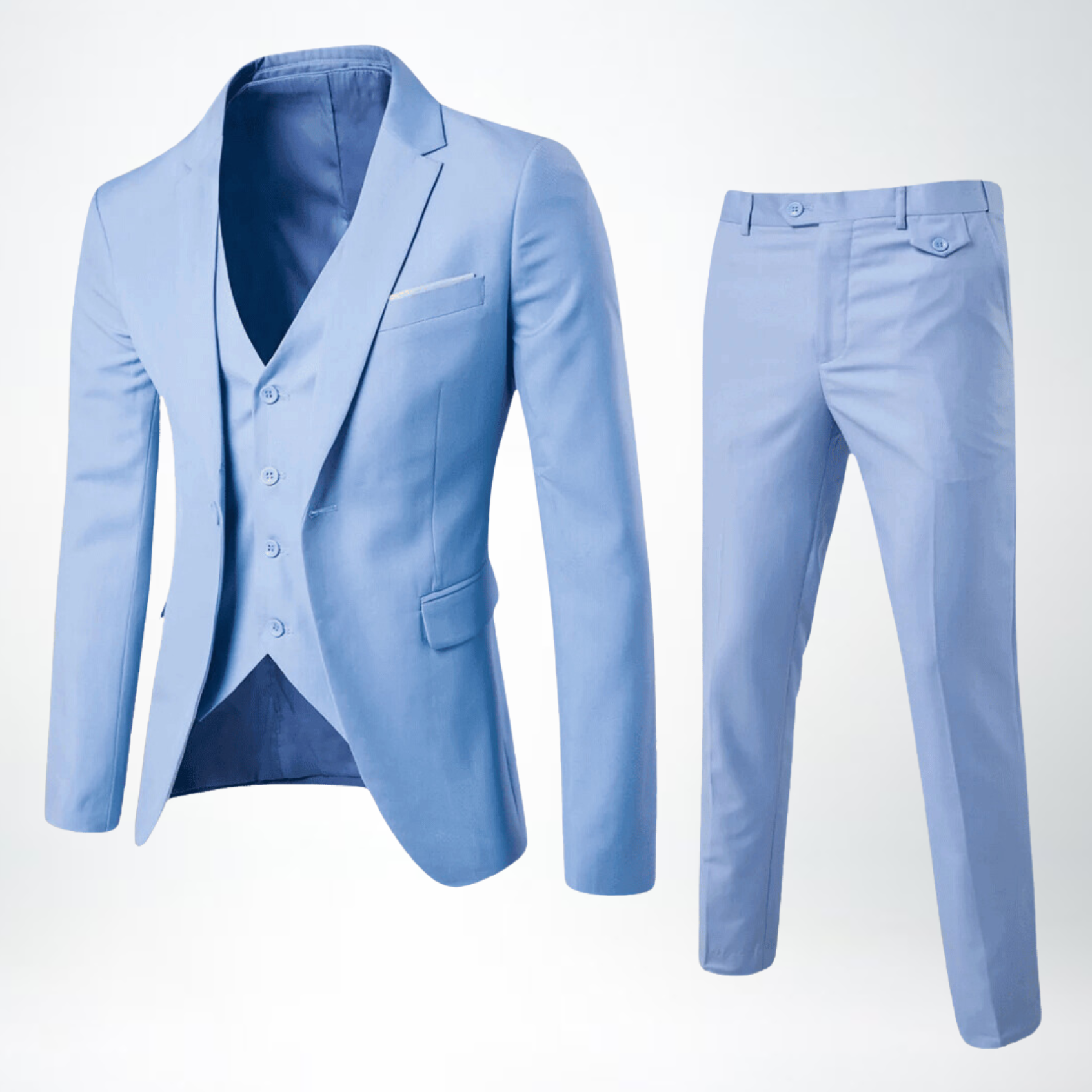 Men's Formal Two Piece Suit Set | Slim Fit Pants and Top