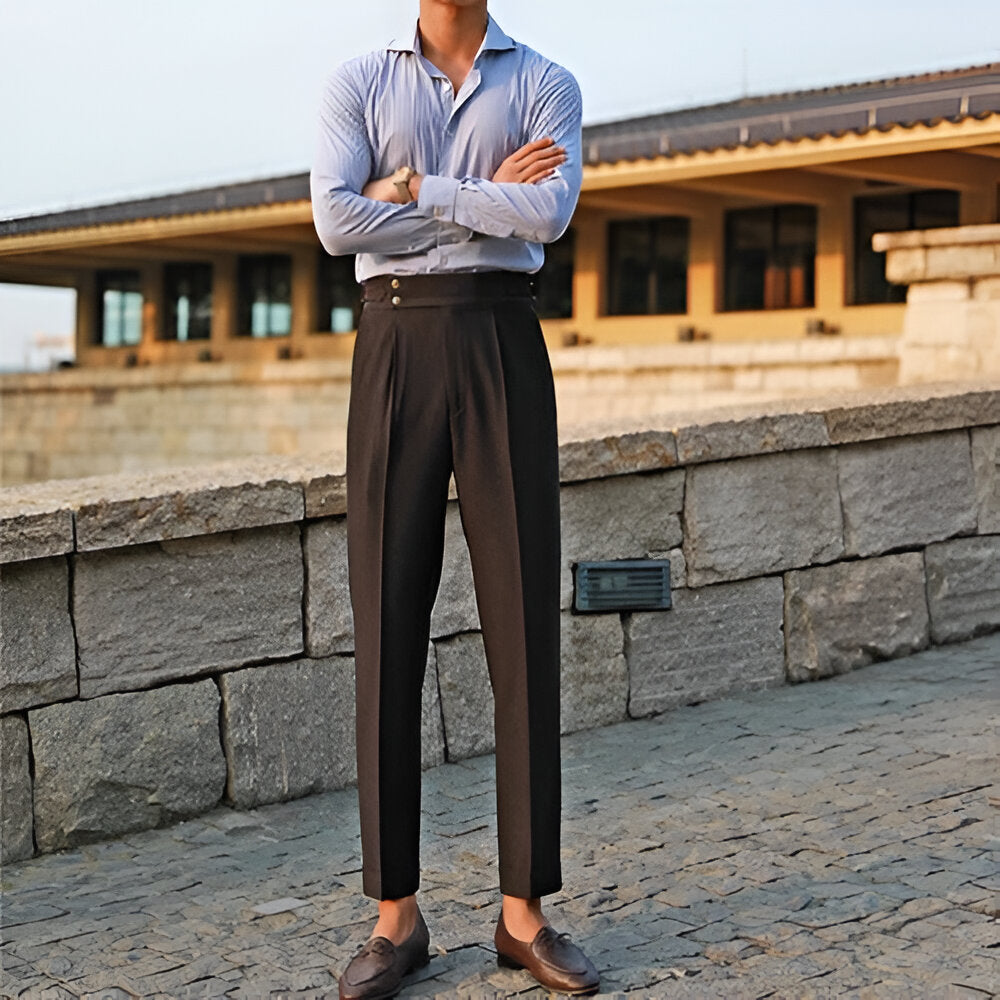 Men’s Wide Leg Dress Pants | Pleated Trousers, Workwear