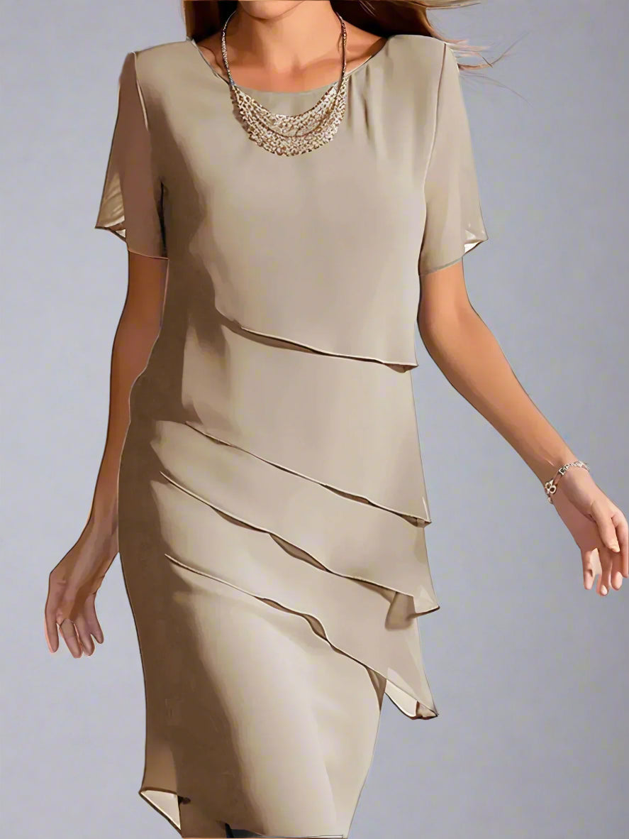 Women's Wedding Guest Chiffon Cocktail Dress | Midi