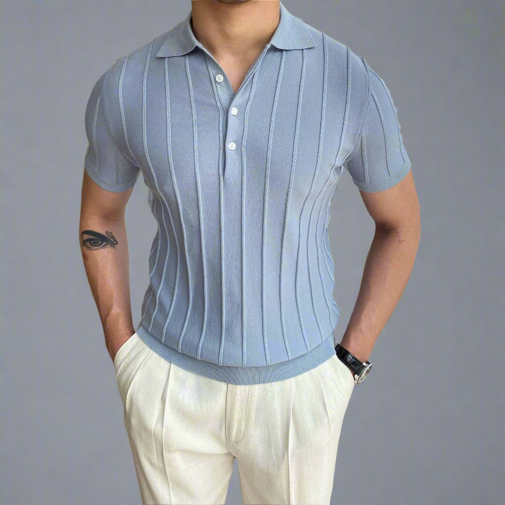 OLD MONEY Striped Polo Shirt - WEAR OLD MONEY