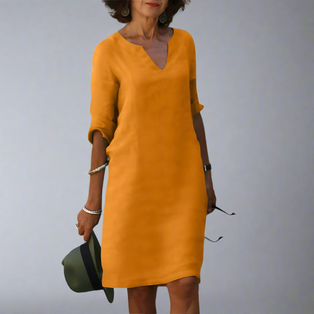 Women’s Casual Summer Shift Dress | V Neck Short Sleeve Mini