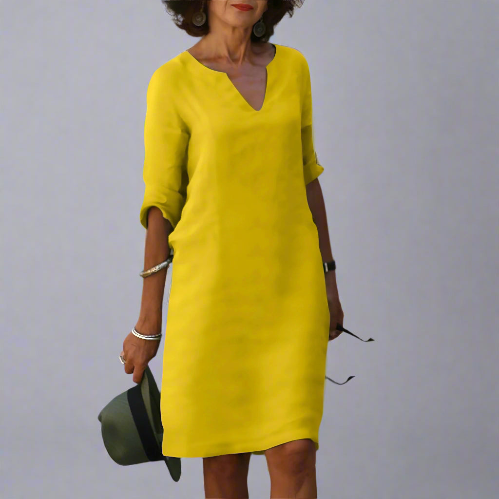 Women’s Casual Summer Shift Dress | V Neck Short Sleeve Mini