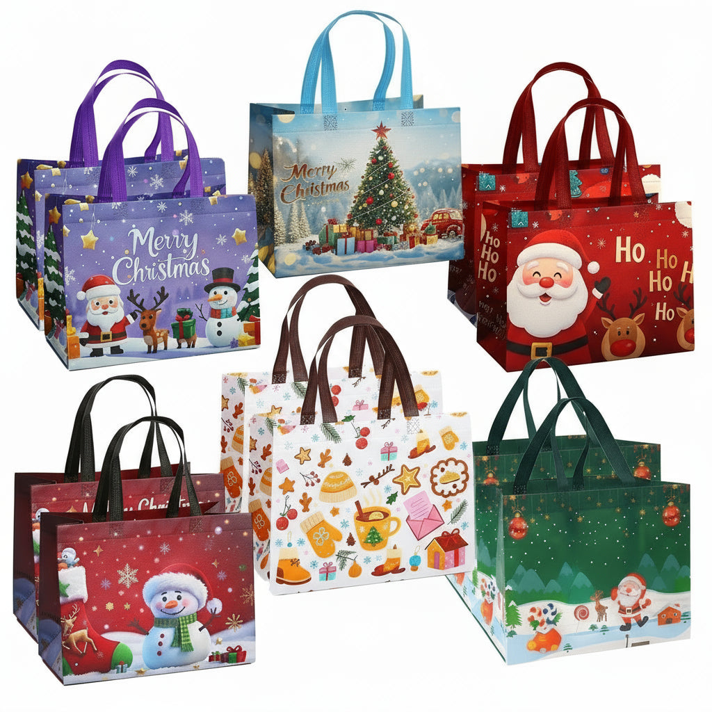 Christmas Bags Reusable Large Gift Tote Holiday Presents