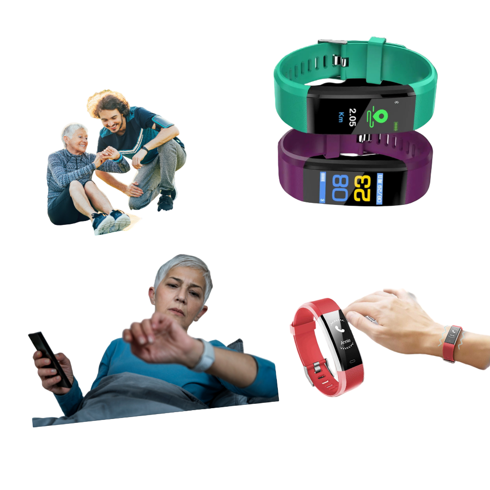 Smartwatch Seniors Heart Rate Monitor Waterproof Silicone