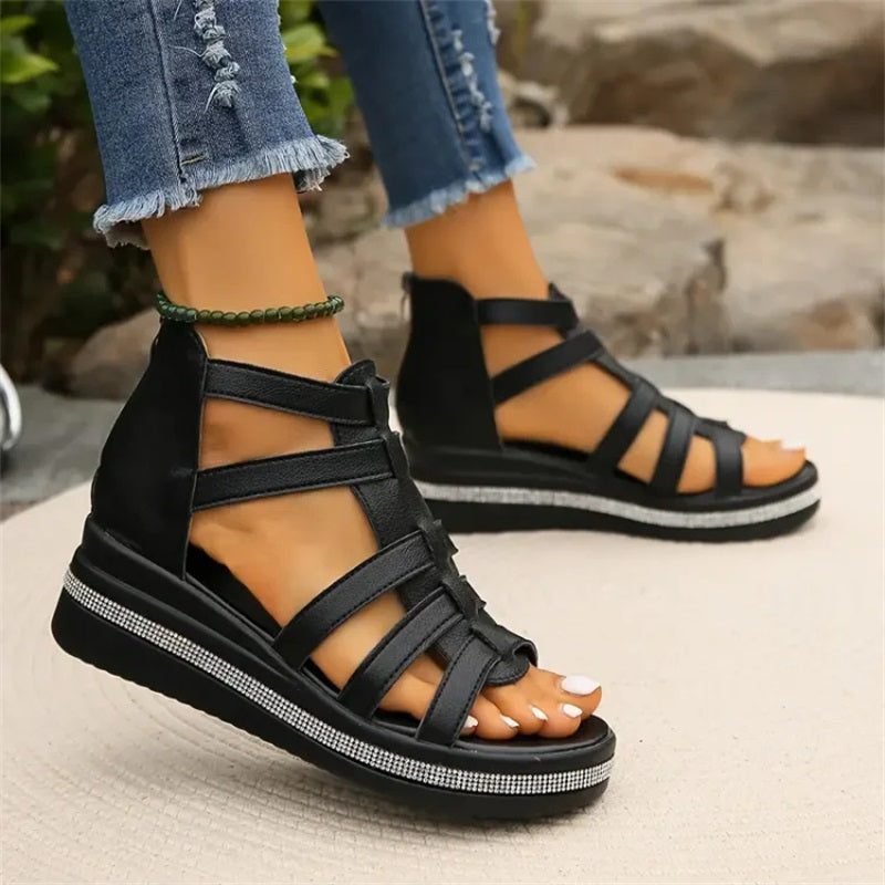 Women’s Comfortable Gladiator Sandals | Platform Sole Cushioned Insole