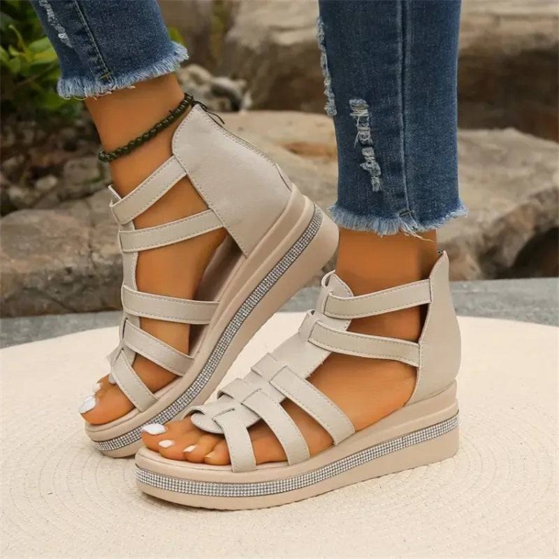 Women’s Comfortable Gladiator Sandals | Platform Sole Cushioned Insole