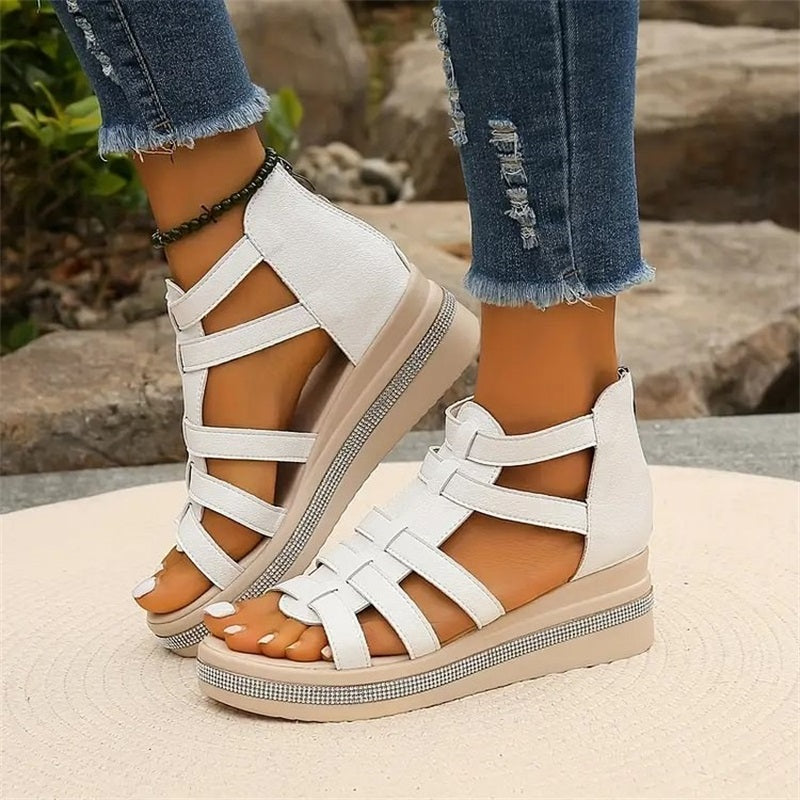 Women’s Comfortable Gladiator Sandals | Platform Sole Cushioned Insole