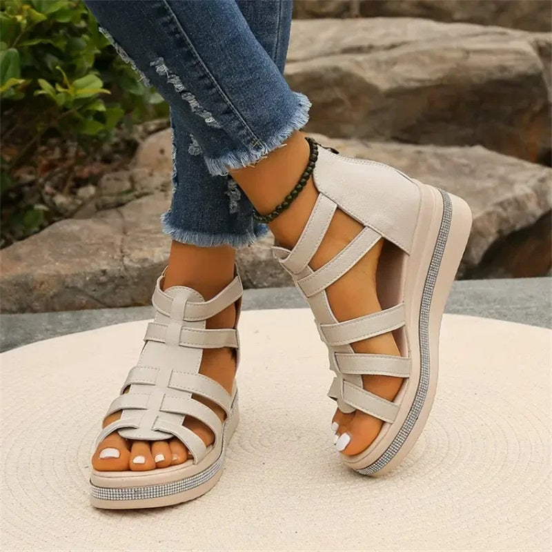 Women’s Comfortable Gladiator Sandals | Platform Sole Cushioned Insole