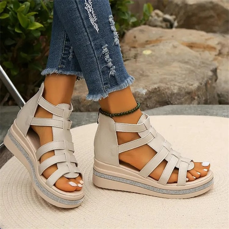 Women’s Comfortable Gladiator Sandals | Platform Sole Cushioned Insole