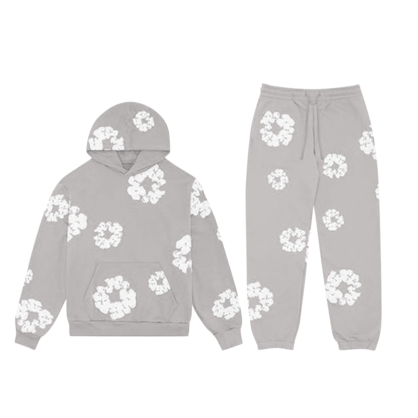 Women Floral Lounge Tracksuit Set Cozy Two Piece Loungewear