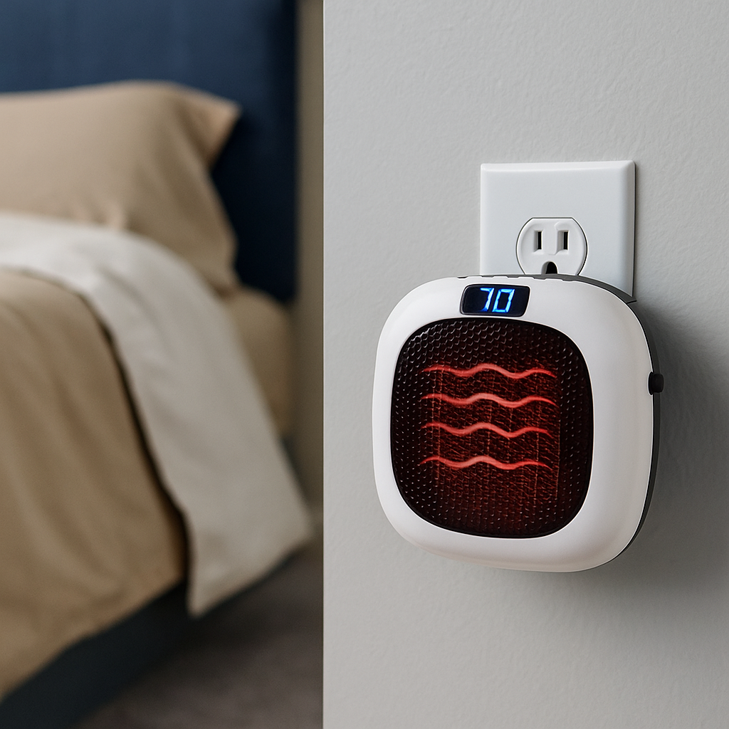 Electric Wall Heater Plug In Digital Display Remote Control