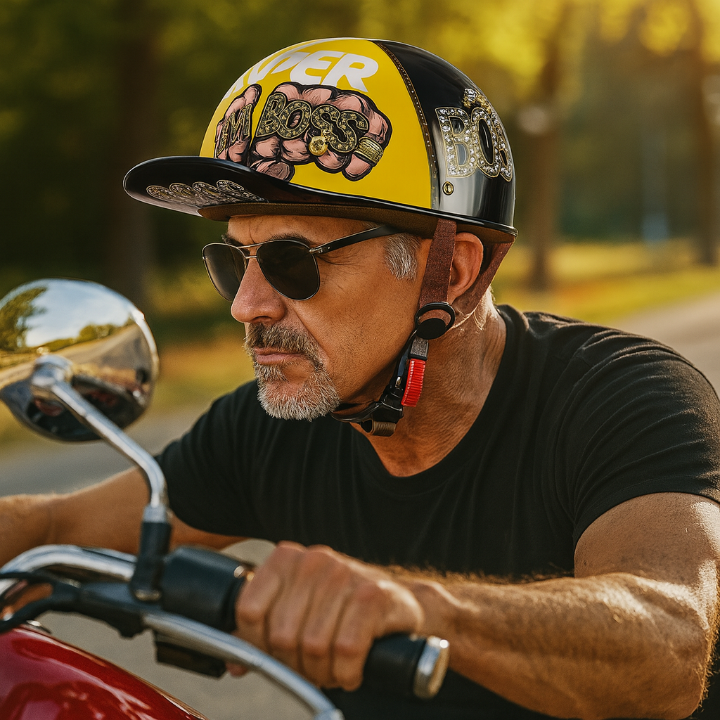 Motorcycle Helmet Half Face Baseball Cap Style ABS Shell