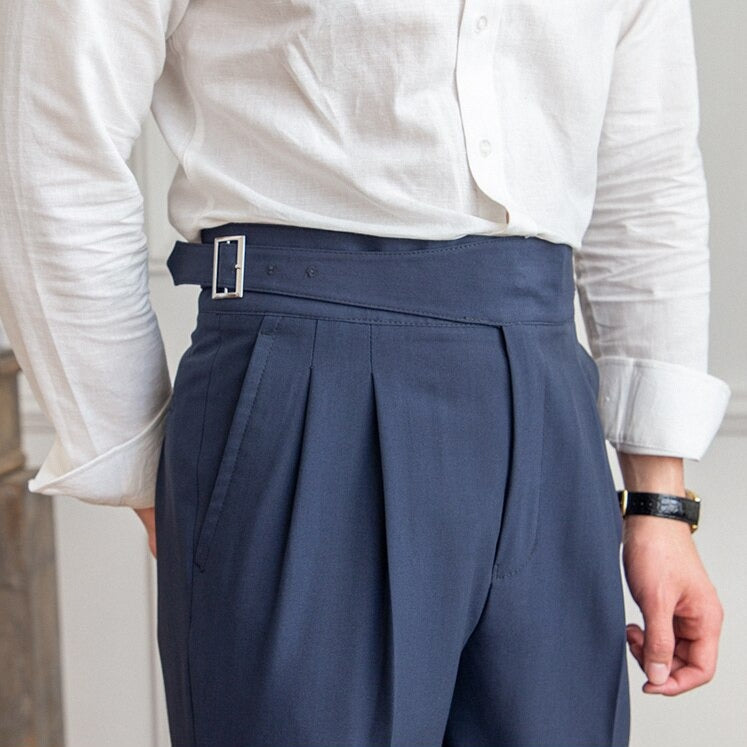 Men’s Tailored Workwear Pants Trousers | High Waist Pleated