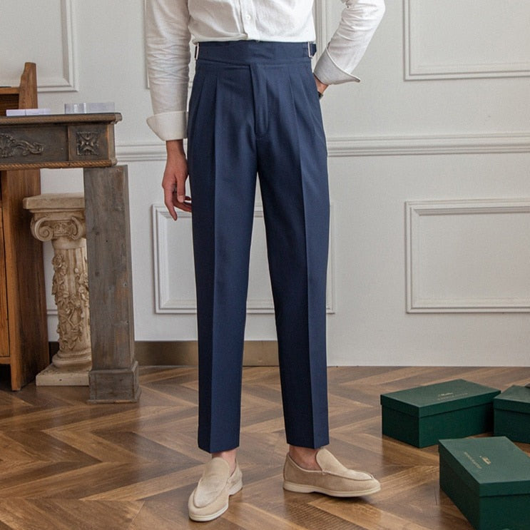 Men’s Tailored Workwear Pants Trousers | High Waist Pleated