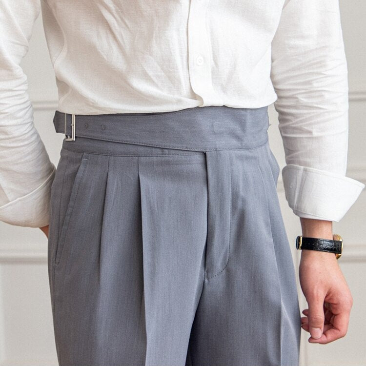 Men’s Tailored Workwear Pants Trousers | High Waist Pleated