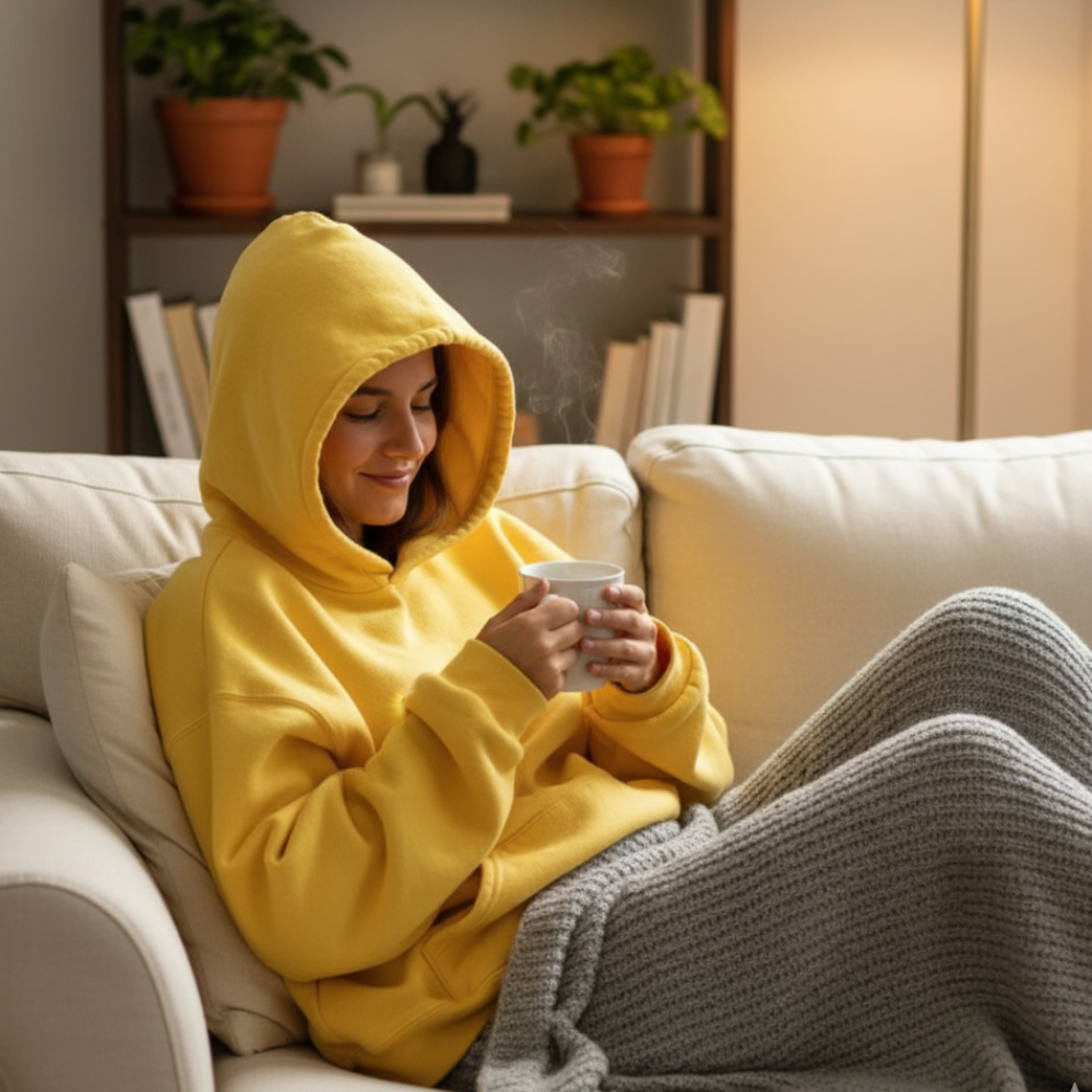 Unisex Oversized Pullover Sweater Cozy Knit Hoodie