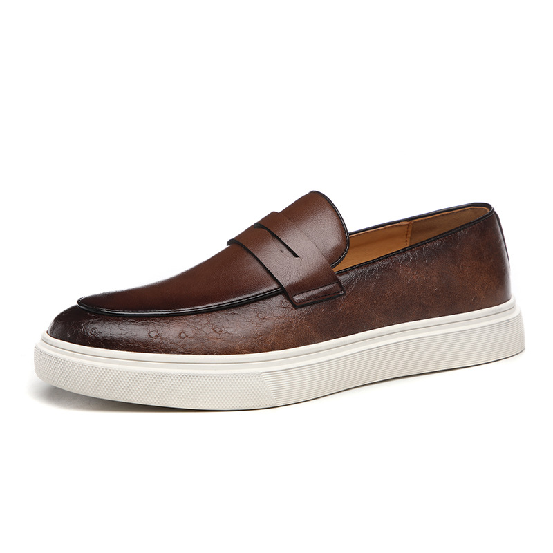 Men’s Leather Slip-On Loafers Shoes | Casual Sneaker Style