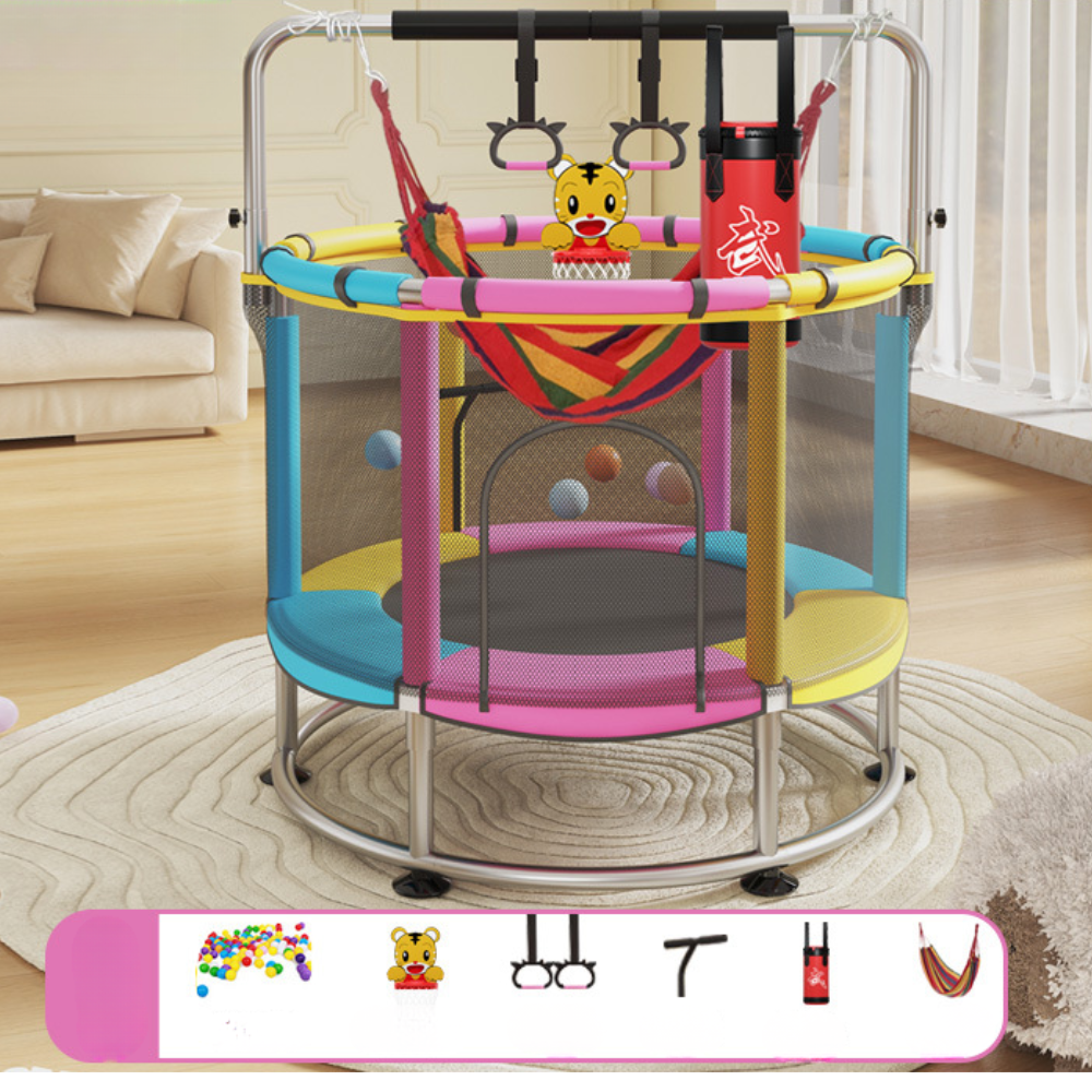 Round Trampoline Kids Safety Net Indoor Outdoor Steel Frame