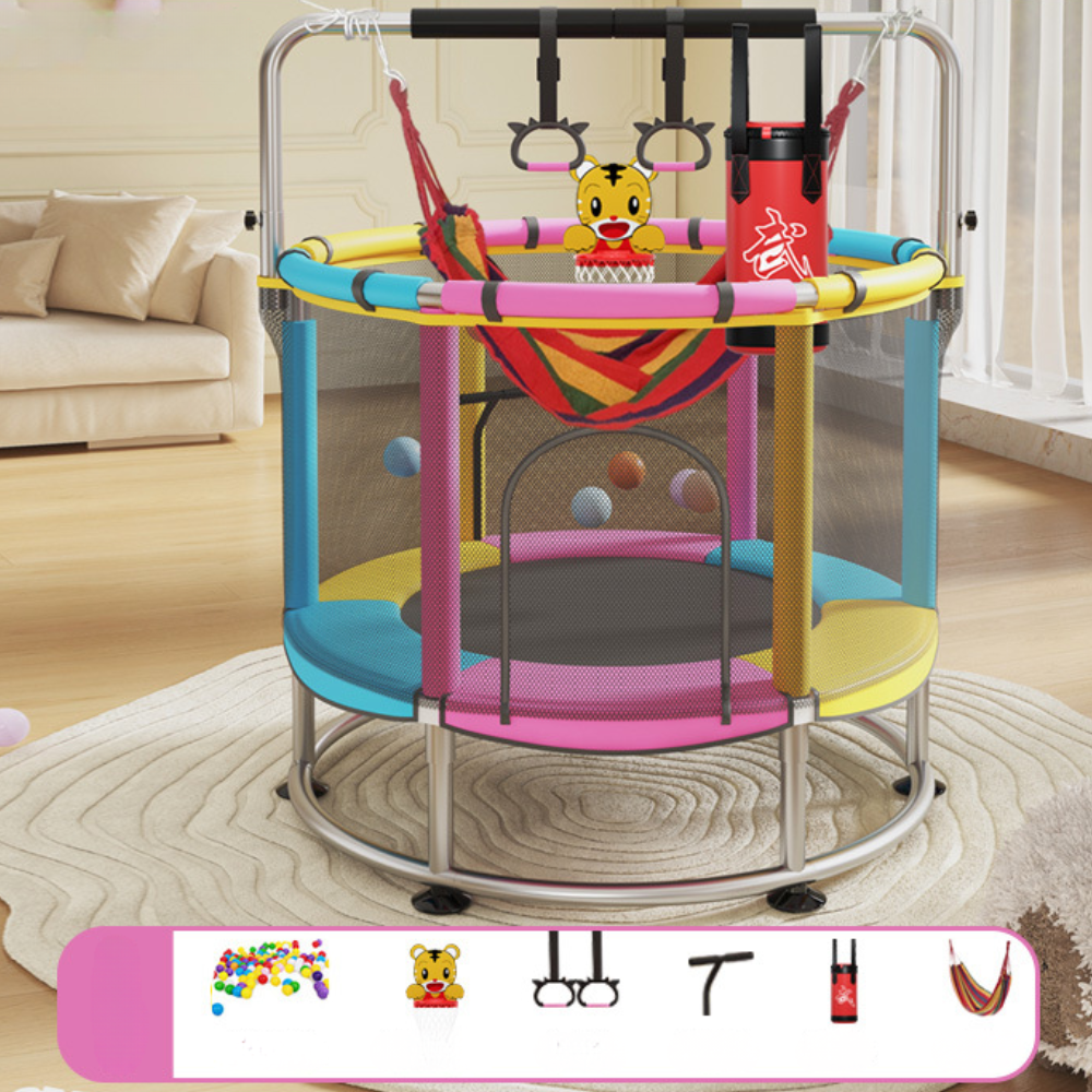 Round Trampoline Kids Safety Net Indoor Outdoor Steel Frame