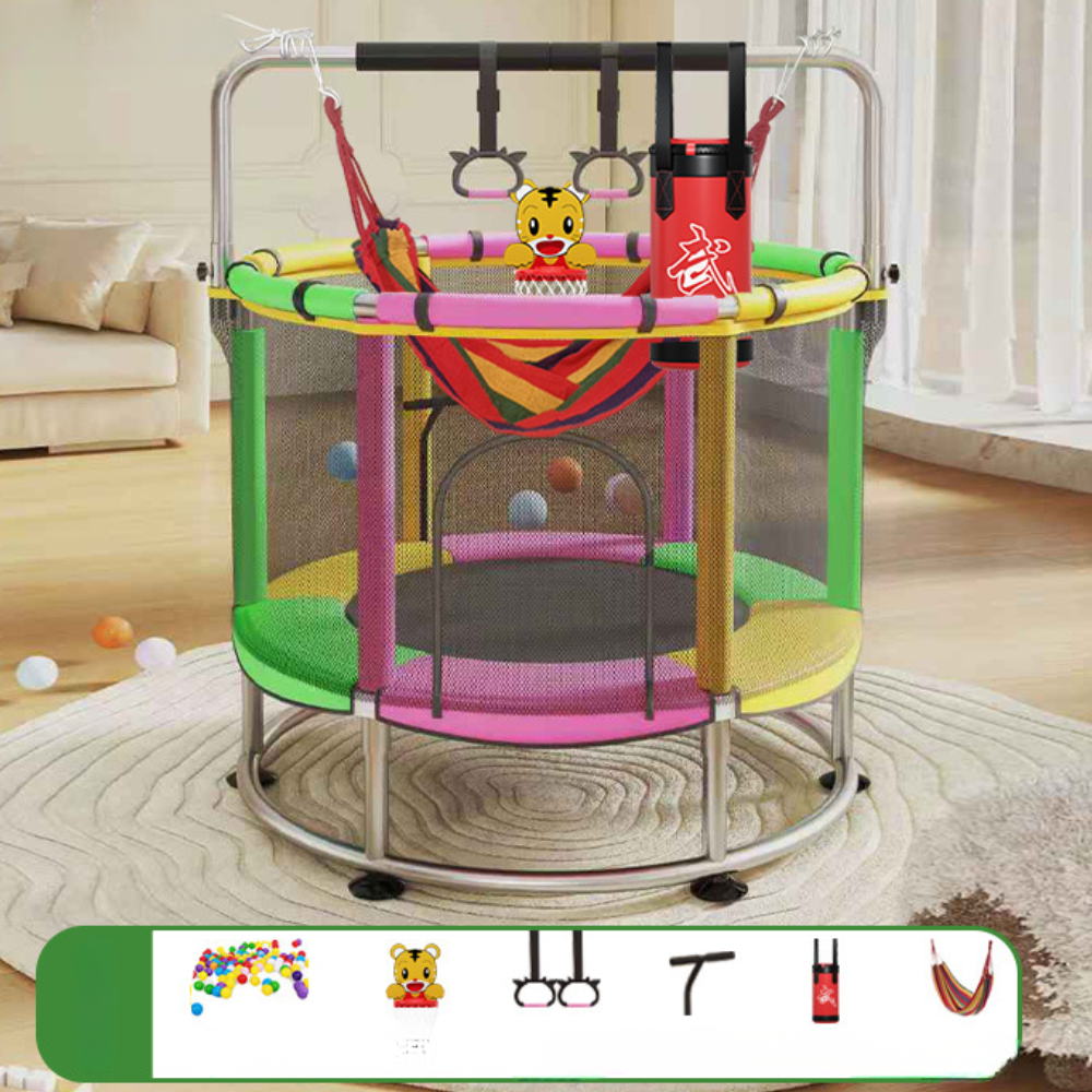 Round Trampoline Kids Safety Net Indoor Outdoor Steel Frame