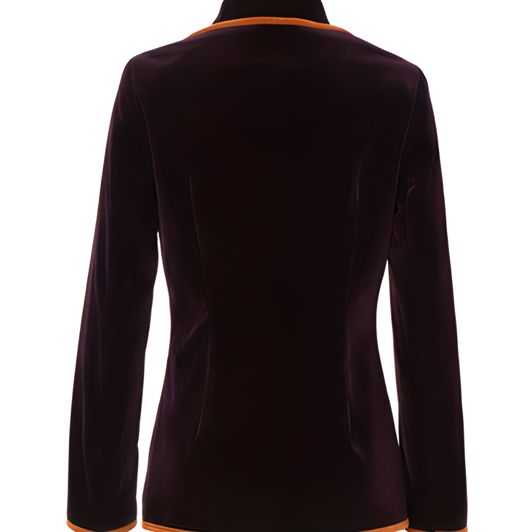 Women's Long Velvet Blazer Jacket - Tailored Coat