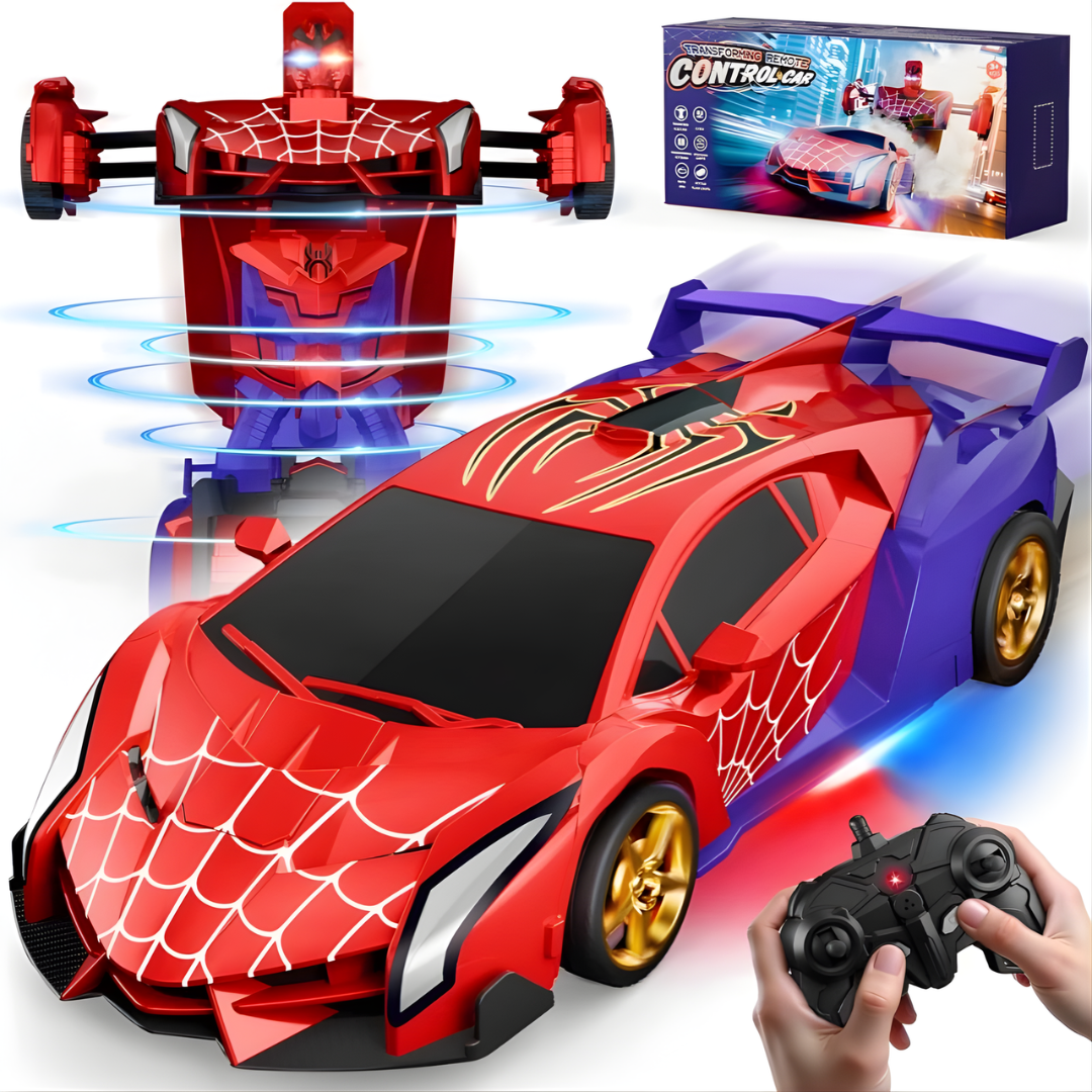 Remote Control Transforming Car Toy with Lights and Music Gift for Kids