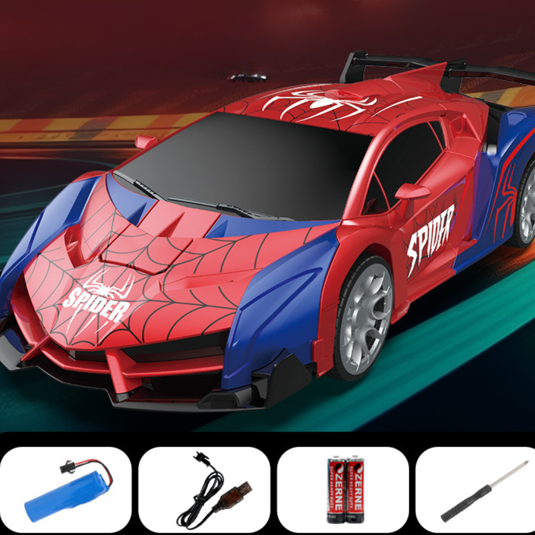 Remote Control Transforming Car Toy with Lights and Music Gift for Kids