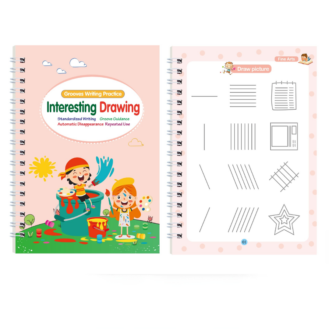 Reusable Magic Preschool Writing Practice Book Set