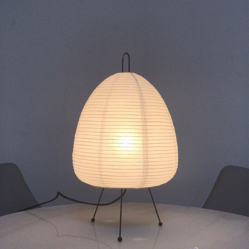 Table Lamp Japanese Rice Paper Shade Metal Base
