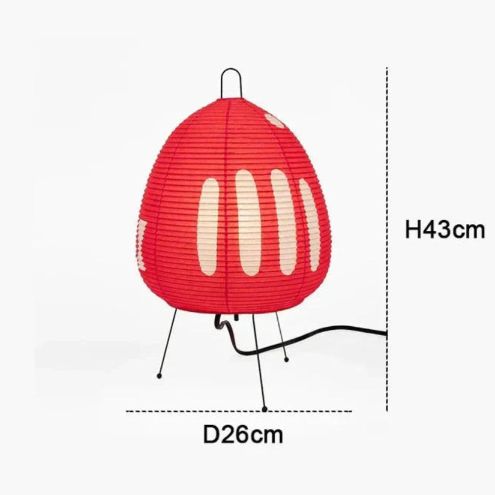 Table Lamp Japanese Rice Paper Shade Metal Base