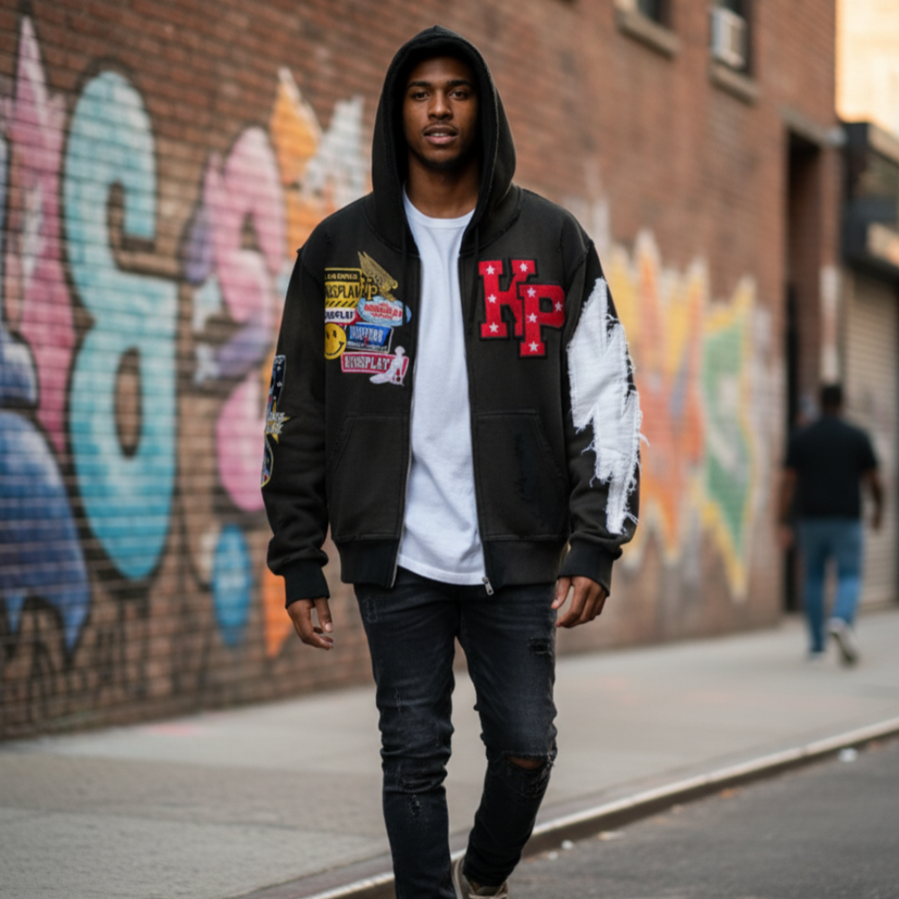 Unisex Oversized Zip Hoodie Knit Pullover Sweater