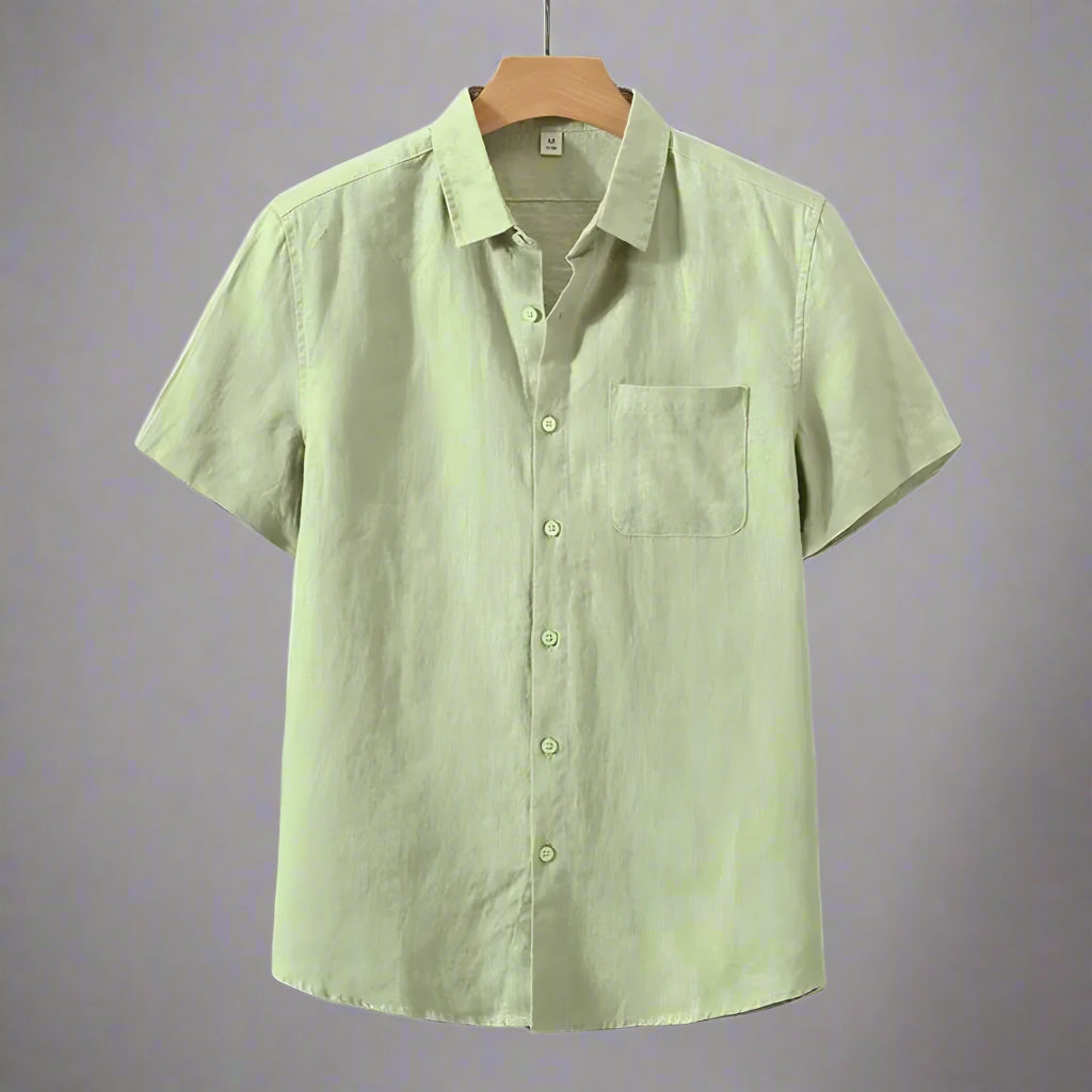 Men's Casual Linen Shirt | Short Sleeve Button Up