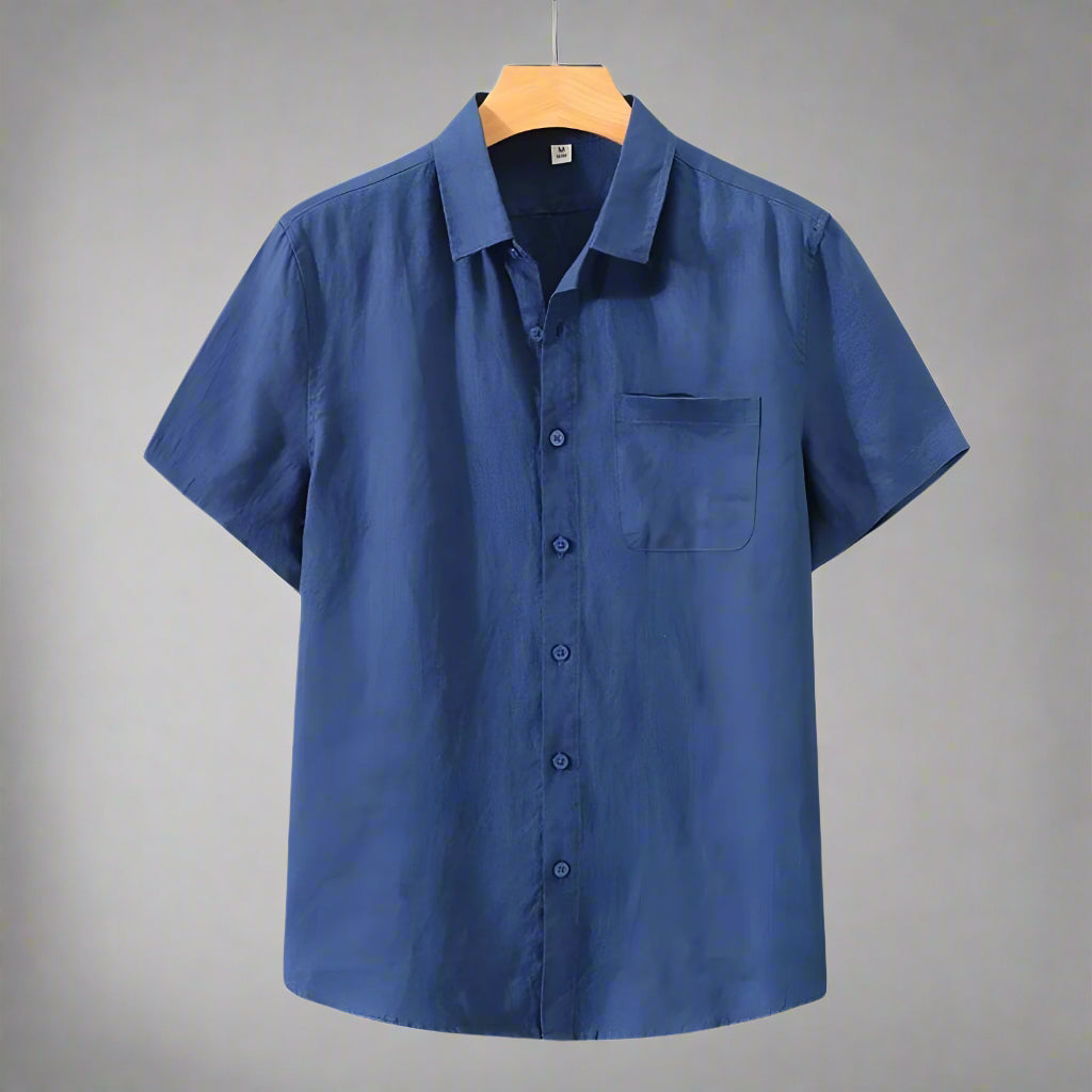 Men's Casual Linen Shirt | Short Sleeve Button Up