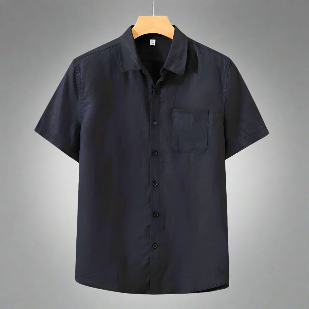Men's Casual Linen Shirt | Short Sleeve Button Up