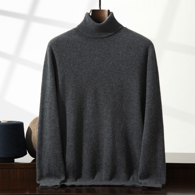 Men's Cashmere Knit Turtleneck Sweater | Warm Long Sleeve