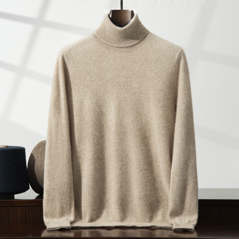 Men's Cashmere Knit Turtleneck Sweater | Warm Long Sleeve