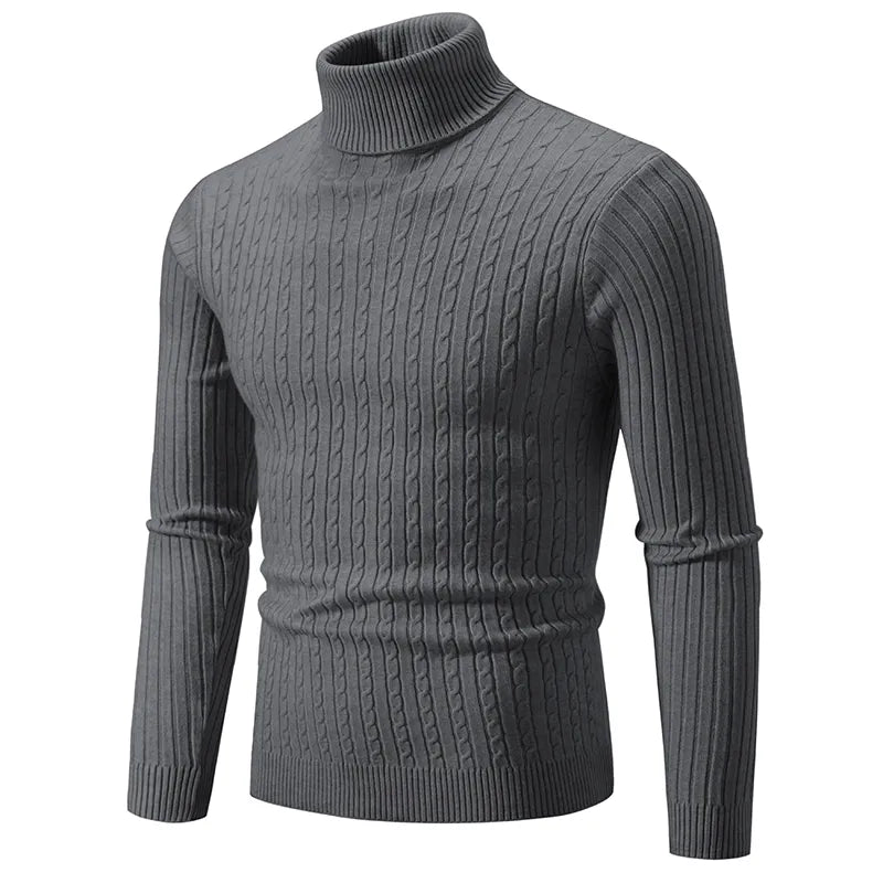 Men's knit turtleneck sweater | long warm jumper style