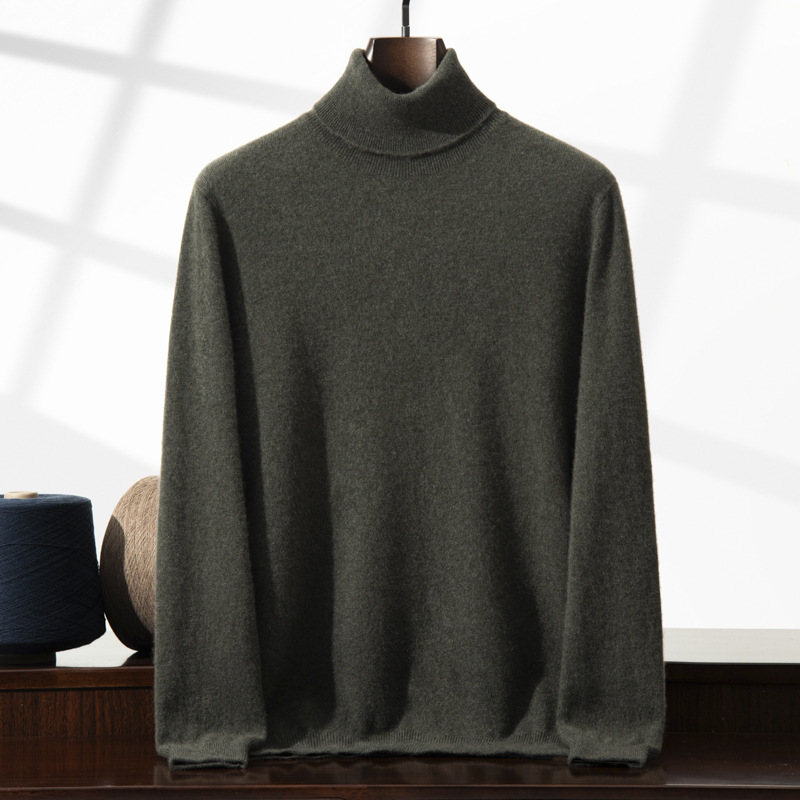 Men's Cashmere Knit Turtleneck Sweater | Warm Long Sleeve
