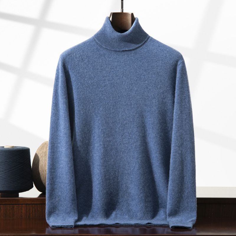 Men's Cashmere Knit Turtleneck Sweater | Warm Long Sleeve