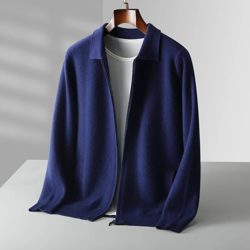 Men's knit zip up cardigan sweater | long sleeve lightweight